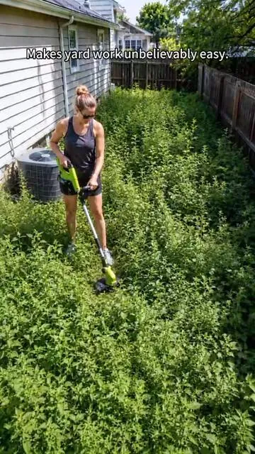 Lightweight handheld, one push, weeds gone. #summervibes #tiktokshop #YardWork #clean #ai 