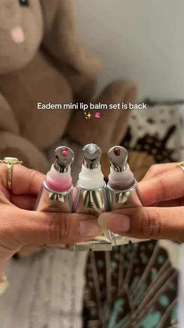 Eadem Mini Lip Balm Set! LOW STOCK on TikTok Shop! @EADEM  Eadem Mini Le ChouChou set includes Sakura shaved ice, Fig sauce, and Butter Mochi #eadem #eademlechouchou #lipbalm #sephora #beautytok 