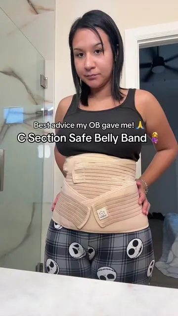 It helped so much in my healing journey 🙏🤰 #newmomtips #csectionmom #csectionrecovery #csectionmama #bellybinder 