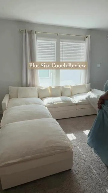 Deep, sturdy, soft, plus size friendly and actually comfortable 😭🤍 @Ovios Furniture🇺🇸  #plussizefinds #cozycouch #modularsofa #cloudcouch 