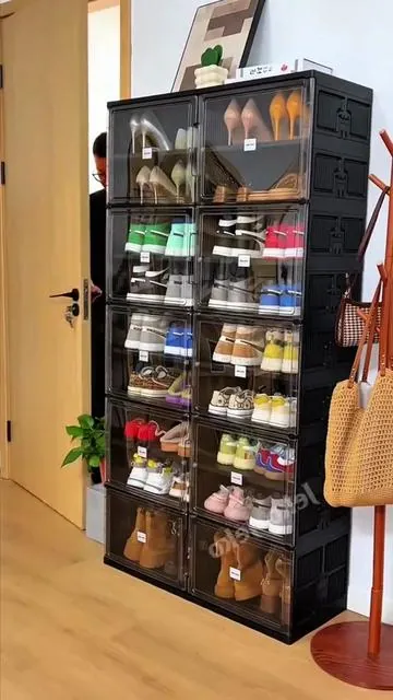 A one-minute foldable, no-install shoe rack that’s easy to assemble. #shoecabinet #shoerackorganizer #tiktokshopus 