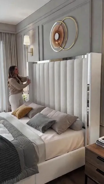 TikTok sent me this amazing bed! It's so beautiful, and I love the color. It's super sturdy, and I'm planning to put it in my kids' room. Check out the link below to grab yours today! I'll see you guys next time. #sleepnumberbed #bedframes #luxurybedroom #kingbedframe #purplemattress #linenbedframe #storagebedframe #velvetbedframe #bedwithrails #purplemattressreview
