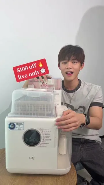 last 30 mins！ Best deal in the live 🔥 $100 off & 3 freebis Don’t forget to register our live! #eufy #eufybottlewashers1pro #motherhood #eufys1pro 