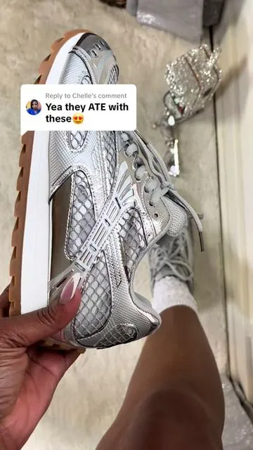 Replying to @Chelle shop @AKIRA #dealsforyoudays #summervibes #tiktokshopcreatorpicks #silversneakers #luxurysneakers 