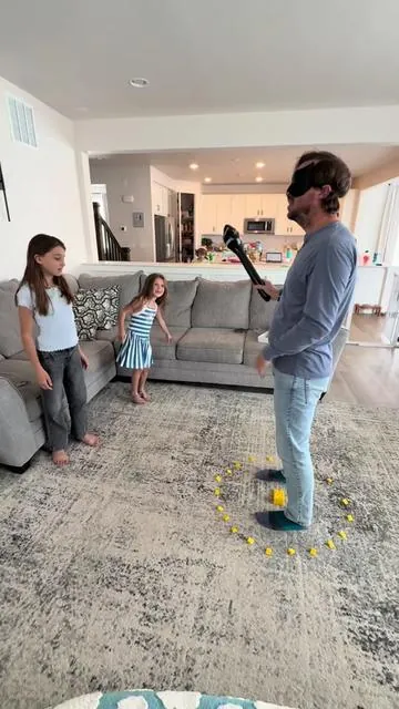 Cats and Robbers is officially one of the funnest games we’ve played as a family 😂🐱🧀 The cat is blindfolded while the robbers try to sneak the cheese away with squeakers on their feet! If the cat hears them and tags them with their paw, they have to go all the way back to home base and start over. So much laughing, chaos, and fun for kids and adults 😂 Highly recommend this game for family game night! #FamilyFun #FamilyGameNight #KidsGames #screenfreefun 