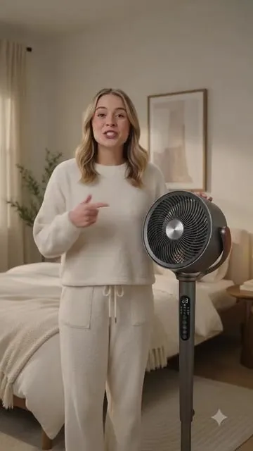 Bedroom Pedestal Fan, Quiet 20dB DC Air Circulator, 15 Speeds 5 Modes, 120° Oscillation, 12H Timer, 1050CFM Airflow, 37-45\" Adjustable Height, LED Light, Standing Fan with Remote #unitedstates #newyork #bedroom #cool #fan