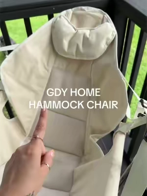 I’ll be right here all summer with a book and a drink ✨ #gdyhome #gdyhammockchair #outdoorhammockchair #swingchair #outdoorchair 