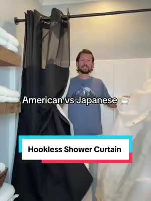 Once you make the switch you won’t be going back #showercutain #showercurtains #hooklessshowercurtain #showertok #tiktokshopcreatorpicks 