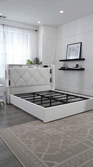 Transform your bedroom into a luxurious retreat with this stunning HOOMIC Modern Velvet Platform Bed Frame! It features a convenient USB charging station and a smart storage headboard to keep your essentials close. Enjoy the chic diamond tufted wingback design with elegant gold trim, adding a touch of modern sophistication. Plus, no box spring needed for easy setup! Available in Full, Queen, or King sizes and stylish Grey, White, or Black. Ready for a bedroom refresh? Tap to shop now! #platformbed #bedroomgoals #dealsforyoursdays #AIGC #Moras