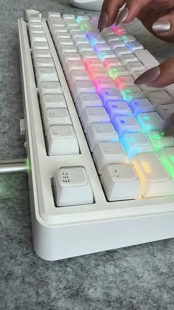 Cute keyboard lovers, this SOLAKAKA A75 Crystal White is a dream! Creamy switches, RGB lights, hot-swappable keys, and the perfect aesthetic for any desk setup. They also have pink crystal so it’s a win win. #tiktokshopmemorialday #SummerVibes #solakaka #keyboard #asmr 