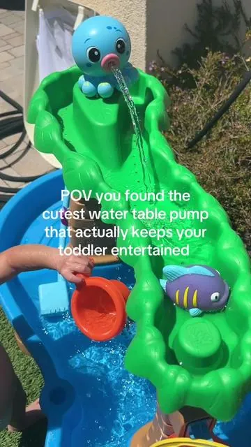 This water pump is so quiet and powerful! It truly does the job and keeps my little one entertained and happy! 🙌🏻😁  #watertable #momfinds #toddlertoys #step2 #tiktokshop 