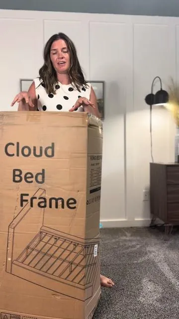If I can put this Viral Cloud Bed Frame together YOU CAN TOO! #cloudbedframe #boucle #bouclebedframe #dealsforyoudays #homefinds 