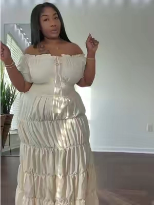 If you don’t like wearing your arms out in the summertime, this dress is off the shoulder and it sleeves gives  arm coverage #offtheshoulderdress #tiktokshopdress #womendress #bohodress 