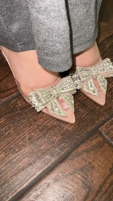 These heels aren’t just shoes… they’re the whole outfit ✨👠💎  #SparklyHeels #ElegantStyle #LuxuryVibes #WeddingGuestLook #ShoesObsessed