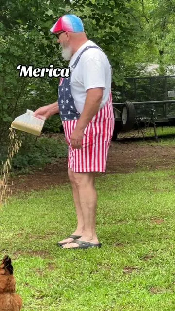 My husband saw these and he wanted them for the Fourth of July holiday. #overalls #patrioticoveralls 
