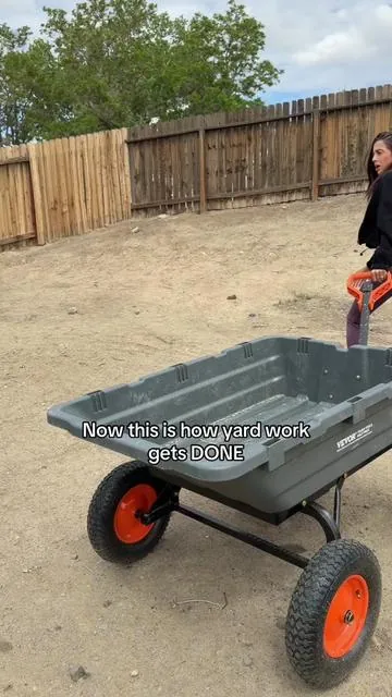 GARDENING, yard work, hauling—all of it made so much easier with the pull & dump feature 🌱🪏🪴@VEVOR Store #vevor #wagon #outdoortools #summervibes #dealsforyoudays 