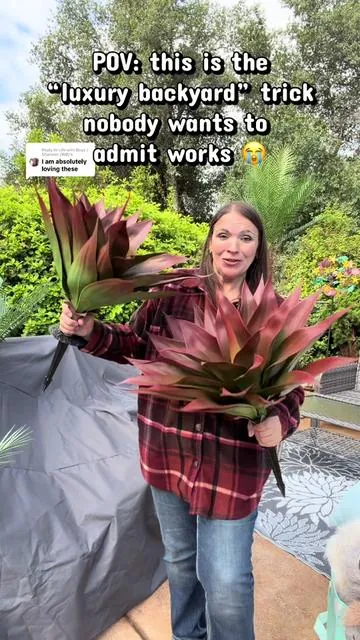 Replying to @Life with Boyz / Shannon (WB) These LEAFPLNT agave stakes completely transformed my patio and pool area 😭🌿 the red-green tropical colors add the prettiest pop to flowerbeds, front porches, outdoor corners, patios, poolside decor, and backyard landscaping. Perfect for summer decor, tropical home styling, resort vibes, curb appeal, and anyone wanting that luxury outdoor look without maintenance. They’re bold, realistic, easy to place, and honestly look WAY more expensive than they are 🫶 TikTok has been LOVING colorful outdoor decor this summer and I already know these are gonna sell FAST 👀@LEAFPLNT Shop #tiktokshopcreatorpicks #TikTokShopMemorialDay #DealsForYouDays #SummerVibes #artificialplants 