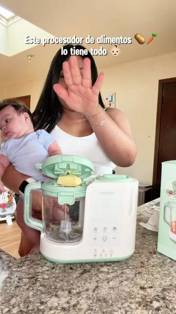 Prepara la comida de tu bebé en minutos y sin esfuerzo. 🥣✨ El procesador de alimentos de Momcozy pica las verduras, cocina al vapor y licúa todo en un solo lugar. #babyfood #comidaparabebes #babyfoodmaker #momcozy @Momcozy 