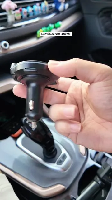 My dad can finally play music wirelessly in his old Buick! He’s absolutely obsessed with this little gadget. #bluetoothfmtransmitter #carcharger #fastcharging #tiktokshopstockup #fathersdaygift 