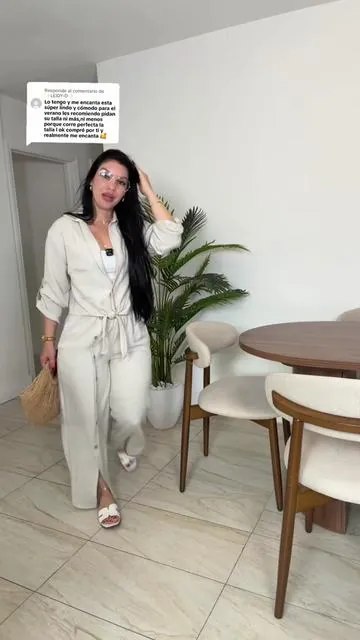 Respuesta a @✨LEIDY-D✨ Women's Long Sleeve Loose Fit Shirt Set with Tie Hem, Single Button Decorated Wide Leg Pants, Casual All Season Outfit, Womenswear #tiktokshopcreatorspicks #SummerVibes #matchingset #summeroutfits #womenswear 