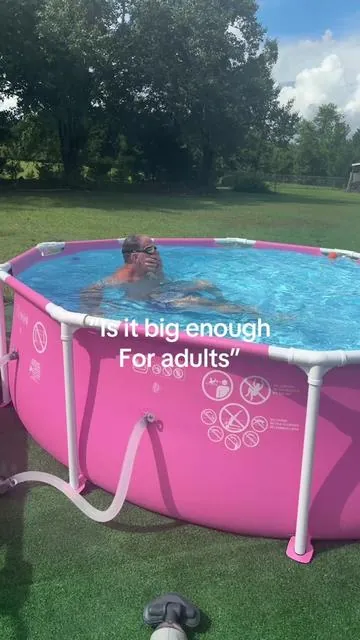 Above ground pink swimming pool #pinkpool #abovegroundpool #tiktokshopcreatorpicks #dealsforyoudays #Summervibe 