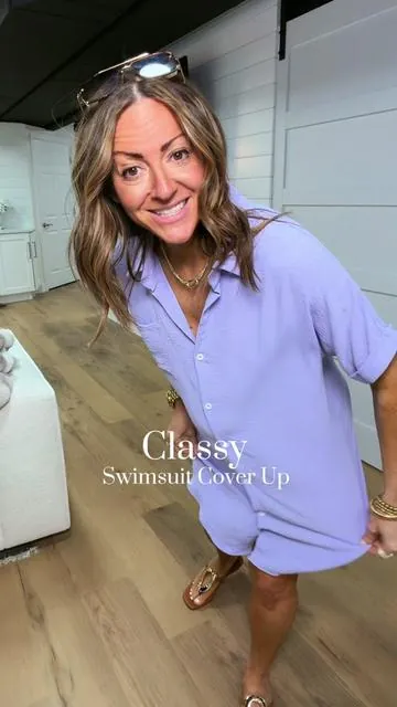 Love the high-low hemline for more coverage on the behind 😆 5’2” 127-130 in a Small #swimsuitcoverup #beachcoverup #bathingsuitcoverup #modestfashion @Bsubseach 