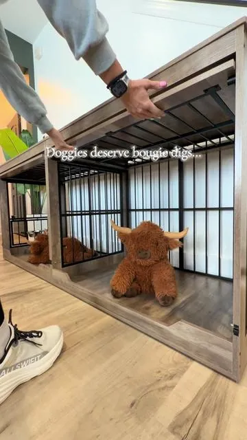 Finally, a dog crate that doesn’t scream “I gave up on my living room.” This one blends right in as furniture while giving your pups a comfortable space of their own. @Zzw Furniture Store  #dogcrate #dogfurniture #TikTokShopSummerTurnUp #DealsForYouDays #SummerWins