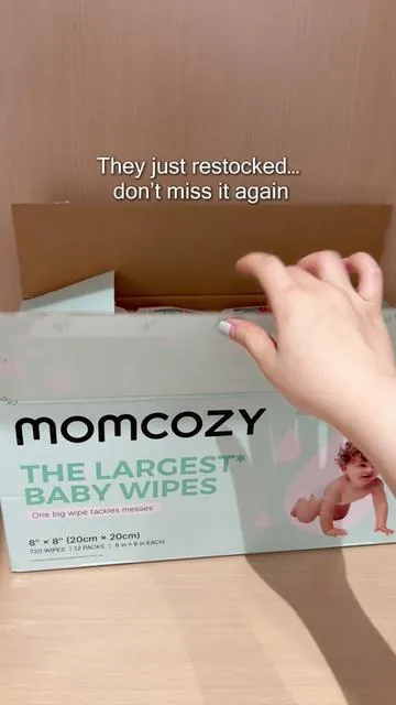 The BIGGEST Baby Wipes l've Ever Used!12 Packs. 20% Off!#momcozy #babywipes #momcozywipes  #mommusthaves #babymusthaves