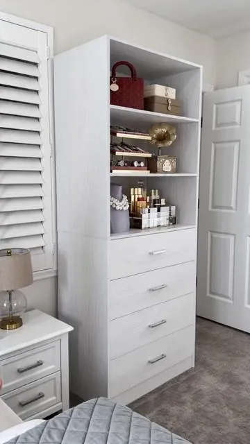 Say goodbye to clutter with this sleek freestanding closet system! ✨ Featuring 4 spacious drawers and adjustable shelves, it's designed to keep your essentials organized and easily accessible. This tall wood wardrobe unit is perfect for any bedroom or walk-in closet, blending style with smart storage. Ready for a tidy space? Tap to shop and upgrade your organization! #closetorganizer #wardrobestorage #dealsforyoursdays #AIGC #Moras