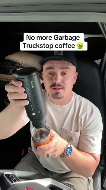 Portable coffee machine for truck drivers! #TruckDrivers #TruckerLife #otrdriver #TruckerCoffee #Coffee