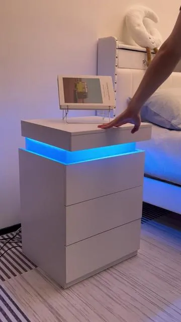 Elevate your bedroom with this beautiful LED nightstand, amazing discounts ongoing #tiktokshopmemorialday #DealsForYouDays #BedroomDecor #HomeEssentials #FurnitureFind