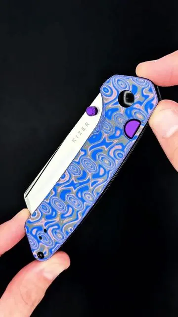 Kizer just dropped the Madrac TikTok Exclusive pocket knife! You get blue vortex micarta handles, AEB-L steel, and a button liner lock. @KIZER EDC #pocketknife #everydaycarry #edcknife #foldingknife #edc 