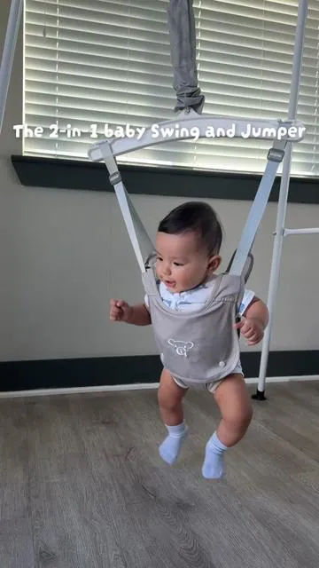 He never wants to get out 😂😂😂 #baby #babymusthaves #babyswing #babyjumper #momsoftiktok 