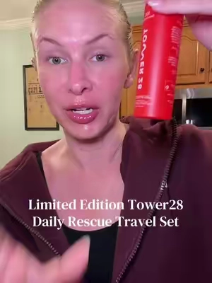 Get a travel size @Tower 28 Beauty Daily Rescue Spray with your full size spray for a limited time only #tower28 #tower28superbrandday #skincare #acne #acneproneskin 