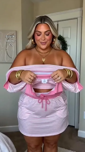 So cute and flattering! 💖 A summer essential.👗💝⛱️ #midsizefashion#plussizeedition#curvyfashion#twopieceset#matchingset 