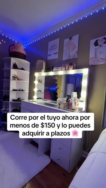 Vanity precioso 🌸🎀#recamaras #vanitymirror #vanitymakeup #vanityorganization 