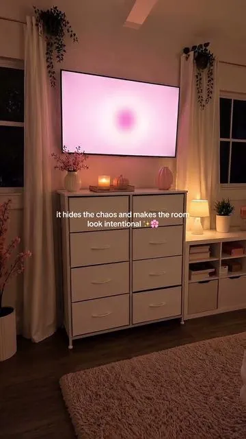 Tell me why this made the room feel calmer #cozyroom #homeorganization #dresser #storagesolutions #roomupgrade 