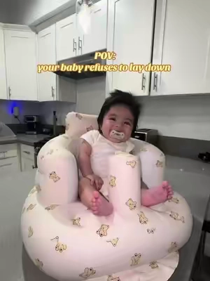 He loved it!!! 🩵🩵 #inflatablebabychair #babychair #babymusthave #3montholdbaby #MomsofTikTok 