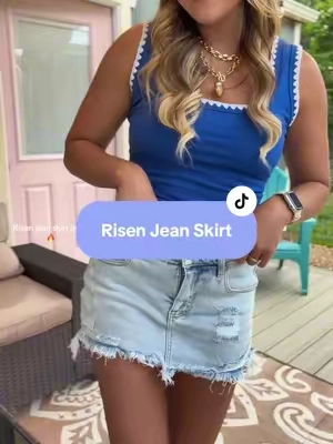 Risen just dropped the most comfortable and cutest jean skirt everrr! @Wild Oak Boutique 