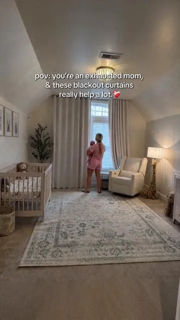 Blackout in a nursery is really necessary and luckily I’ve found these gorgeous and affordable blackout curtains on TikTok. They block the light so well to help darkening the room. I’m so obsessed!  #curtain #blackoutcurtain #nurserydecor #bedroomdecor #memorialdaysale 