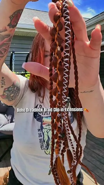 3 quick and easy ways to wear these dreadlock clip in extensions! Tons of hair colors to choose from, and extremely well made!!! The perfect way to get an easy boho look! #bohobraids #dreadlocks #dreads #extensions #easyhairstyles 