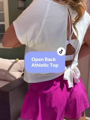 Super cute open back top! Great to dress up or just throw over your athletic wear! @Fisoew Sports 