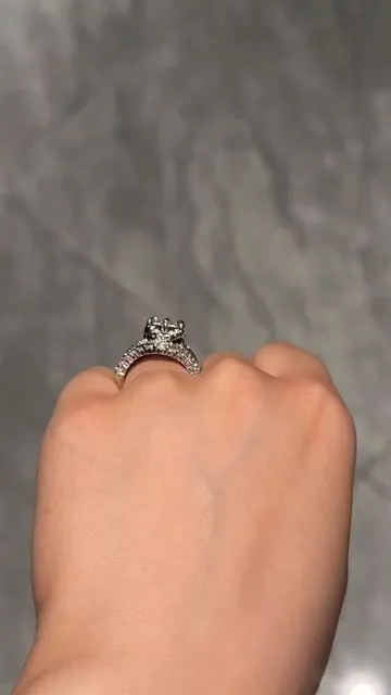 Gets more compliments than my real diamond!!!😭💎💸 good price #ringsforwomen #engagementring #weddingring #promisering #sterlingsilverjewelry 