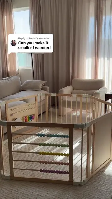 Replying to @Ileana  All pieces are attached by the white connectors and can be moved around however you want! #playpen #BabyPlaypen #MontessoriBaby #ParentingHacks #babymusthaves  Baby playpen  Parenting hacks  Baby must have Montessori baby  Baby essentials 