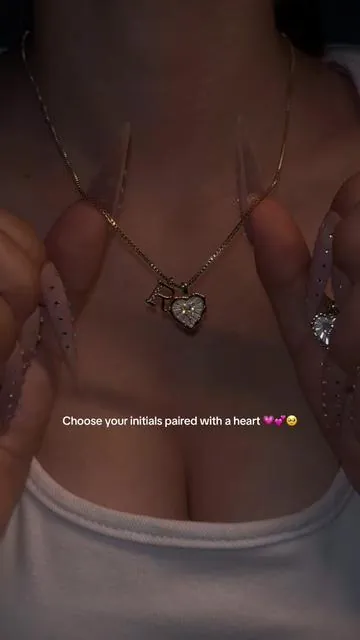 What a cute pair 🥹💗#jewelry #necklace #heart #initials #love #elegant #forher #forhim 