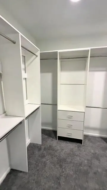 118" W Closet System with Drawers ＆ Hanging Rods, Adjustable Walk-in Closet Org. ##TikTokShopDealsforYouDays##summervibes##closetorganization##armario##guardaropas@@Cyclysio