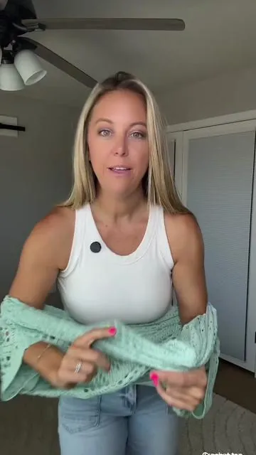 This crochet top is breathable but provides great coverage #crochettop #crochettopsummer #crochetsummertops #breathablesummertop #tiktokshopcreatorpicks 