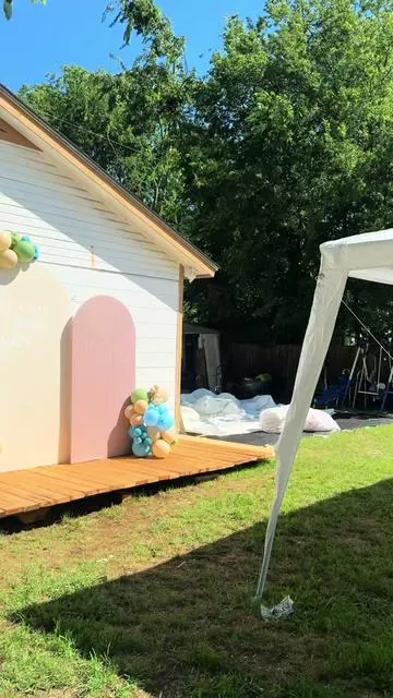 This Texas heat is no jokeee 🥵 #babyshowerdecor #partytime #texasheat #realmomsoftiktok #realreview 