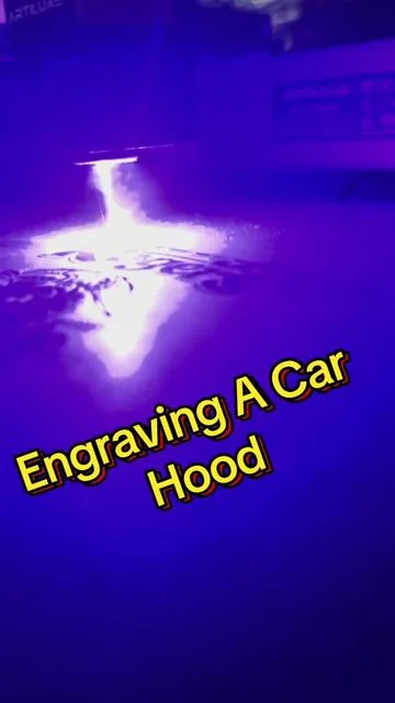 I thought it would be funny and interesting to laser engrave something in the hood of my sons car. Would it be possible with a 7W Laser? It sure is! It turned out great! I’ve been super impressed with the Laser Engraver from @ARTILUME #laserengraving #laserengraver #dealsforyoudays #summerwins #car 