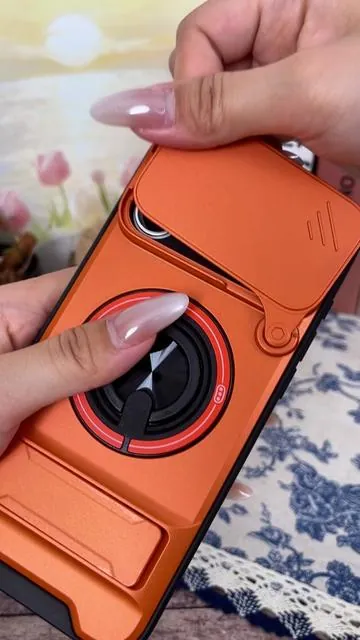 Funda magnética antichoque con protector deslizante para cámara, compatible con iPhone 17, 16, 15, 14, 13 y Samsung Galaxy S25, S24, S23, S22, S21 Ultra Plus. Soporte de anillo giratorio. #fundaSamsungGalaxy #FundaMagnéticaGalaxyProtecciónTotal #accesorios